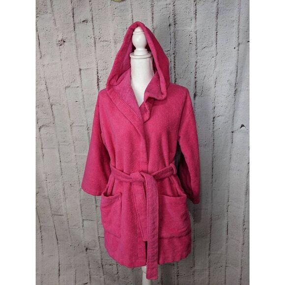 Victoria Secret Pink Y2K Terry Cloth Robe with tie Pockets Spell out on the - Picture 4 of 10